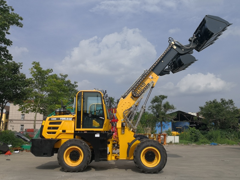 2.5tons telescopic wheel loader of T2500 model export to Middle Asia market